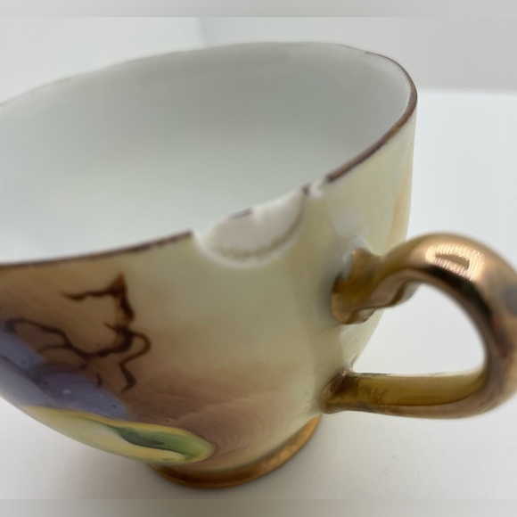 Vintage Enesco Fruit Pattern E1432 Teacup Saucer 
gold trim, hand painted, 5.5” - Picture 3 of 10